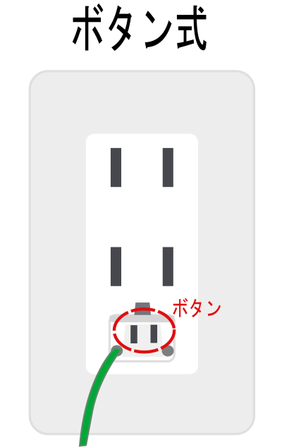 ボタン式のアースコンセント