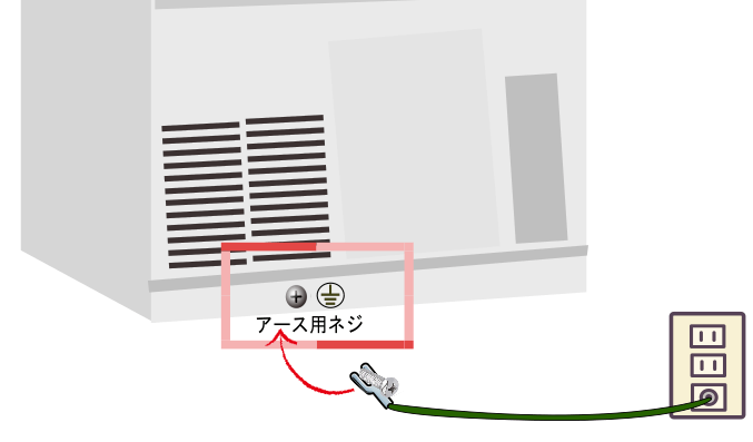 冷蔵庫のアース線取り付け